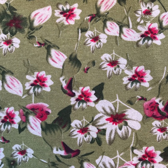 womens 2xl floral hoodie jacket zip up green burgundy blue fleece lined - Picture 5 of 11